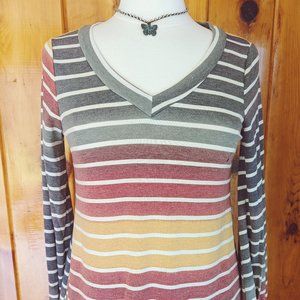 NEW Andree by Unit | Striped Top Pullover | Stretchy and Comfy | Staple, Classic